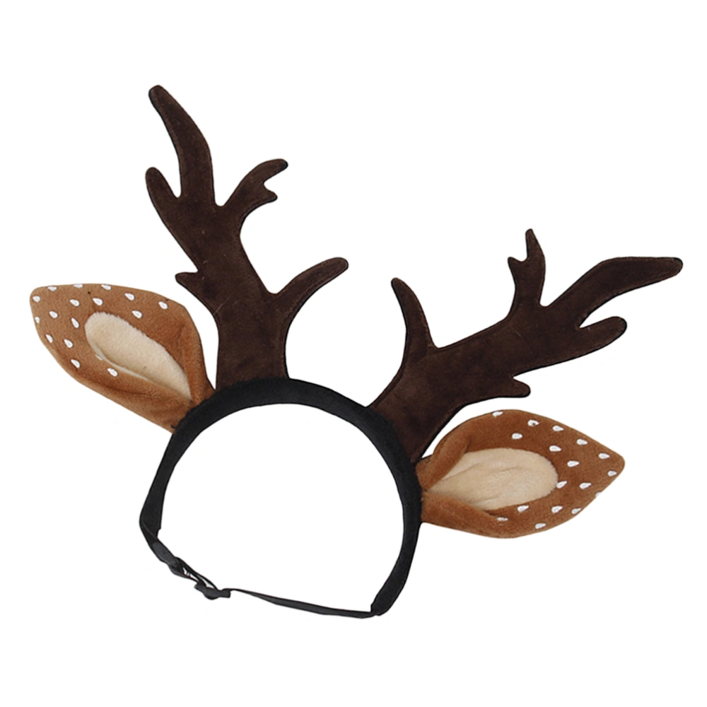 Christmas Cat Ornament Antler Headband Hair Hoops Hair Accessory for Pet Cat Kitten (Size L)