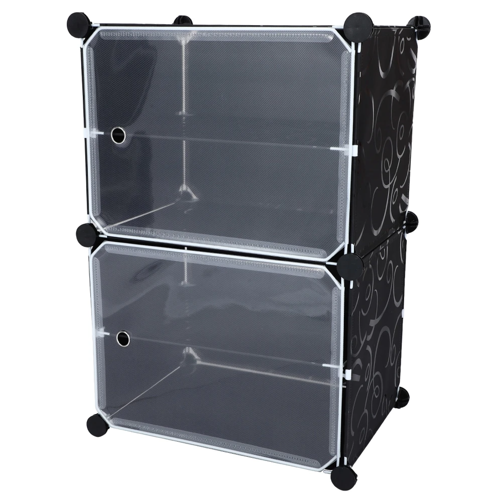 1Pc Multi-functional Cube Closet Self-assembly Cube Storage Organizer (Black)