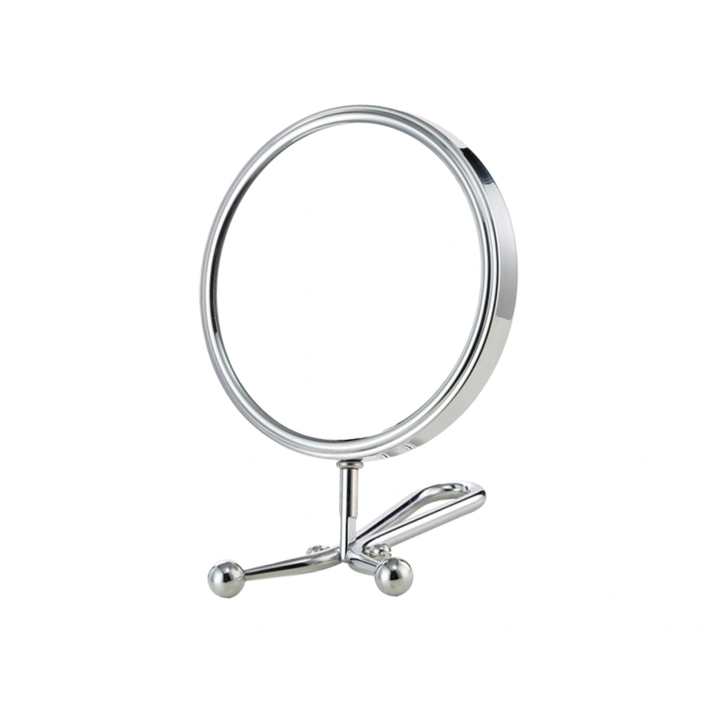 Mini Makeup Mirror Portable Toilet Glass Foldable Magnifying Vanity Mirror Desktop Mirror for Women Girls Silver