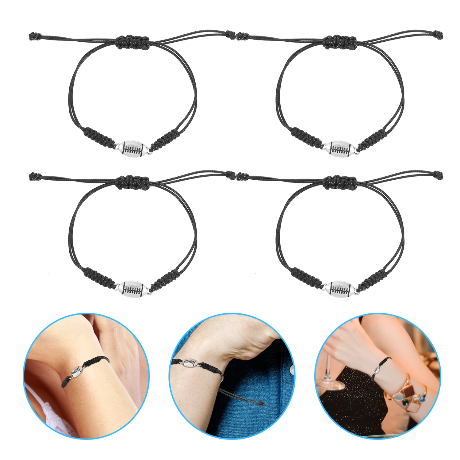 6pcs Braided Bracelets Fashionable Bracelets Teenager Boy Girl Bracelets
