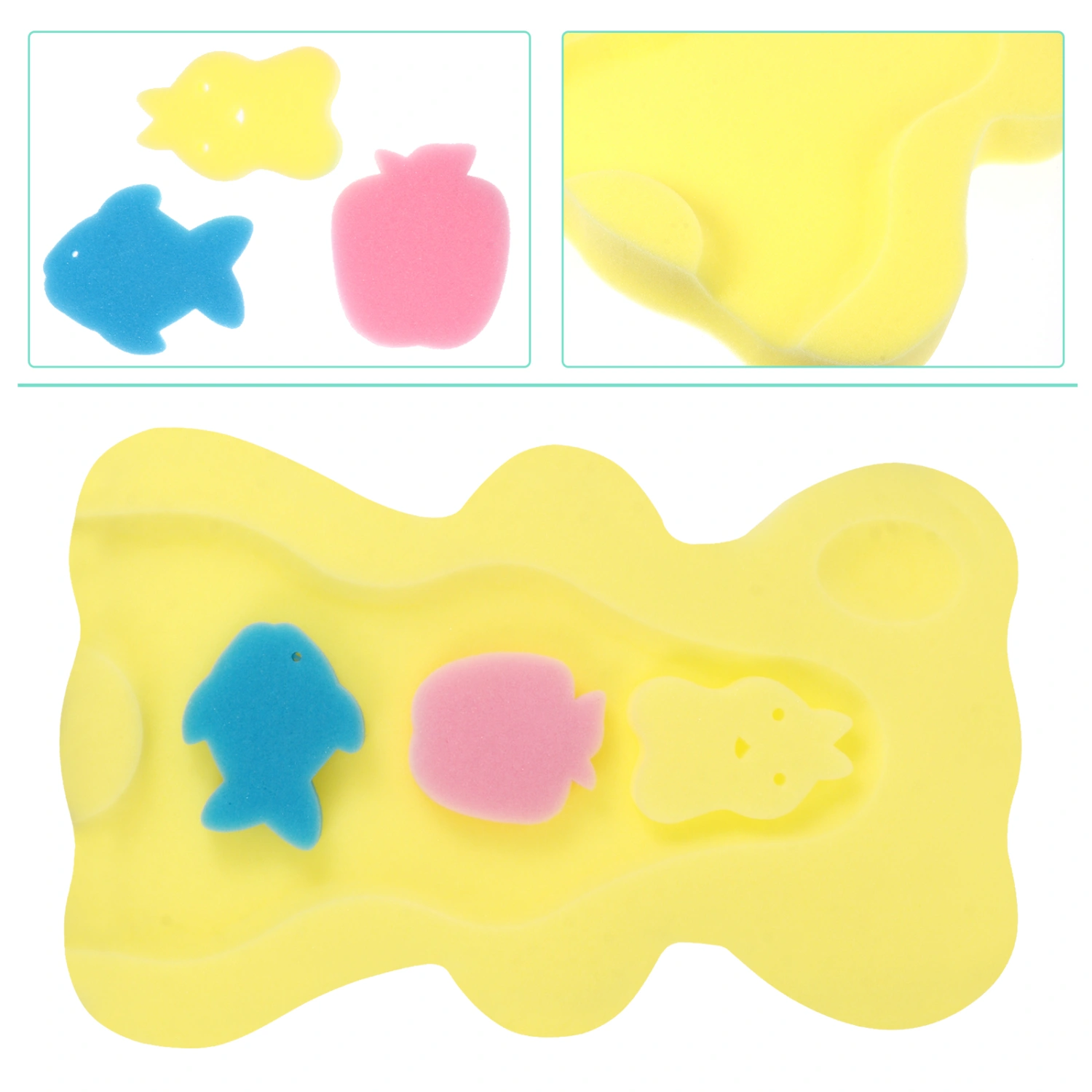 Baby Bath Sponge Support Infant Bath Cushion Comfy Skid Proof Bathing Mat