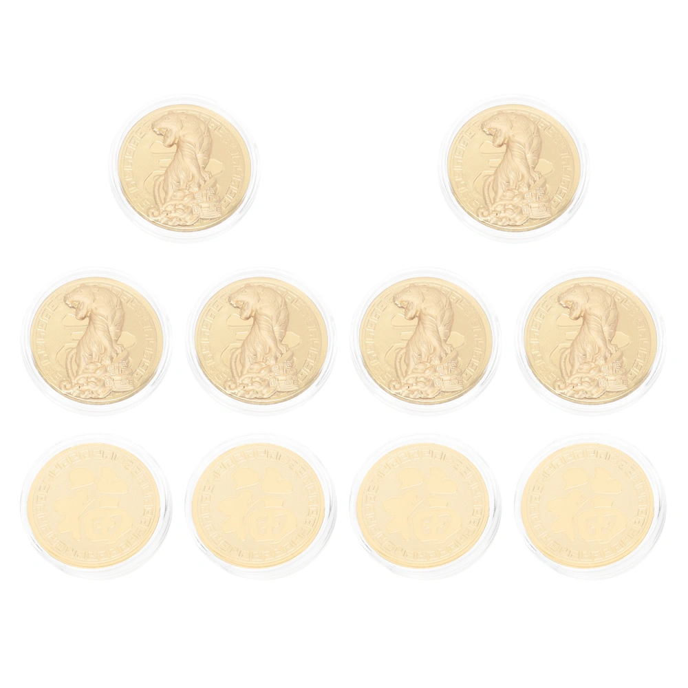 10Pcs New Year 2022 Coins Decorative Home Coin Art Collection Coin Golden