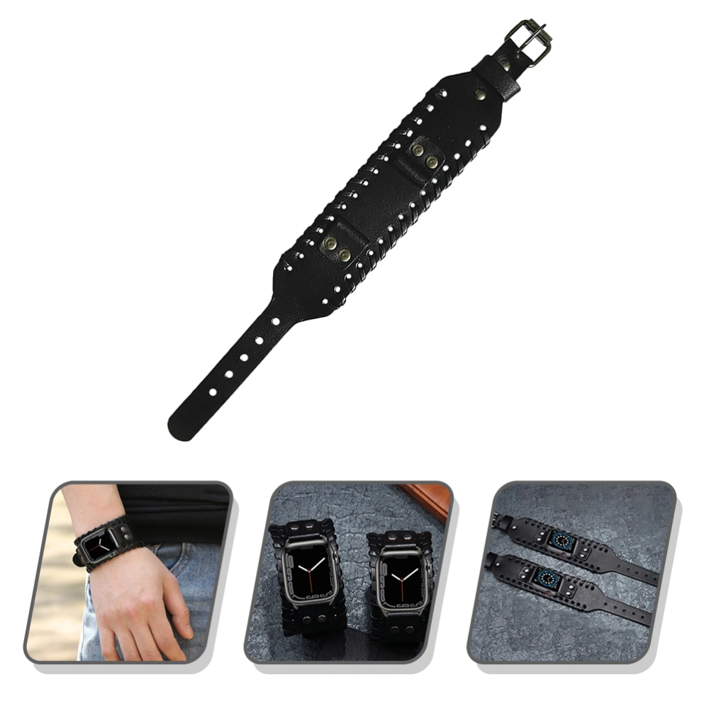 Cowhide Watch Band Strap Wide Bracelet Replace Watchband Fashion Watch Strap