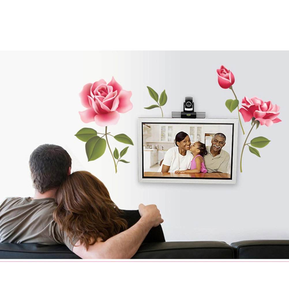Removable Rose Flower Wall Stickers Living Room TV Background Wall Decals Art Mural Home Decor