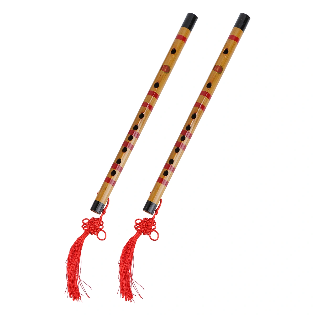 1 Set/2pcs Bamboo Flute Traditional Musical Instrument for Beginner (Natural Color Flute+Chinese Knot+Flute Diaphragm, Random Type)