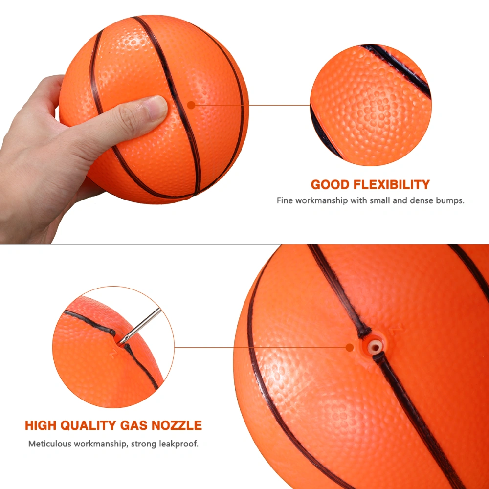 YeahiBaby 3 Pcs Inflatable PVC Basketballs and 1 Inflator Kids Adults Beach Balls Set Funny Toy Balls Outdoor Indoor Sports Balls (Red and Orange Color Randomly)