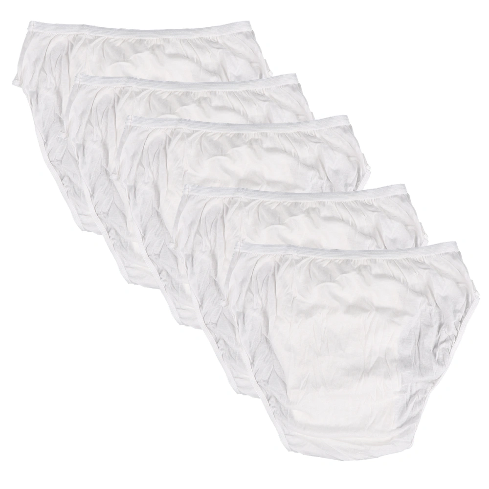 5Pcs One-time Cotton Underwear for Male One-off Man Underwear Cotton Underpants for Travelling Size XXL (White)