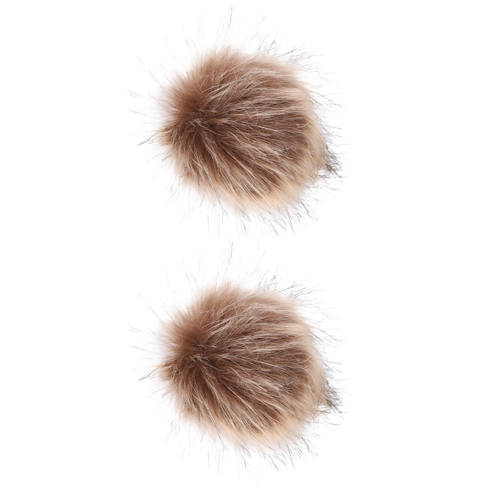 2pcs Artificial Wool Fuzzy Ball Decorative Hat Fuzzy Ball Clothes Accessories