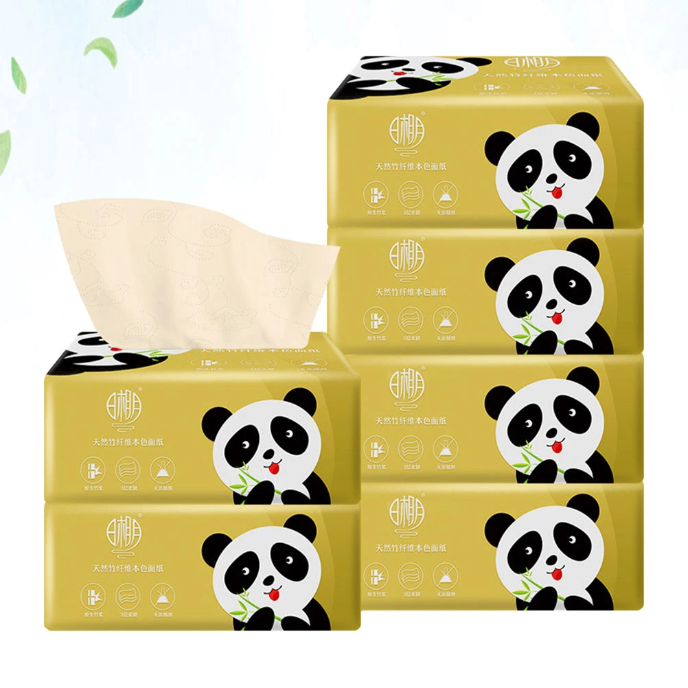 6 Packs Natural Paper Household Towel Paper Napkin Extraction Type Papers Hand Wiping Paper For Home Restaurant Hotel