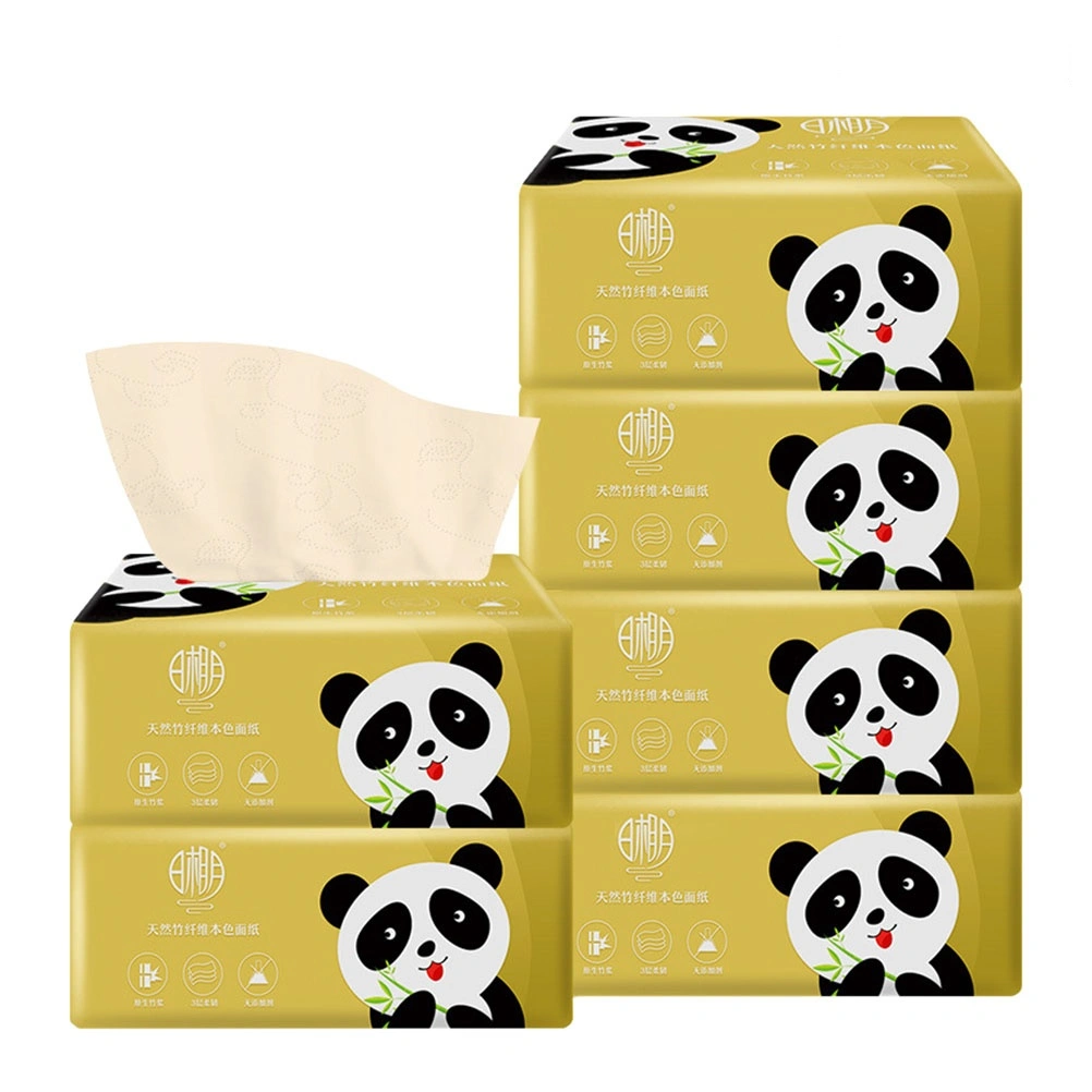 6 Packs Natural Paper Household Towel Paper Napkin Extraction Type Papers Hand Wiping Paper For Home Restaurant Hotel
