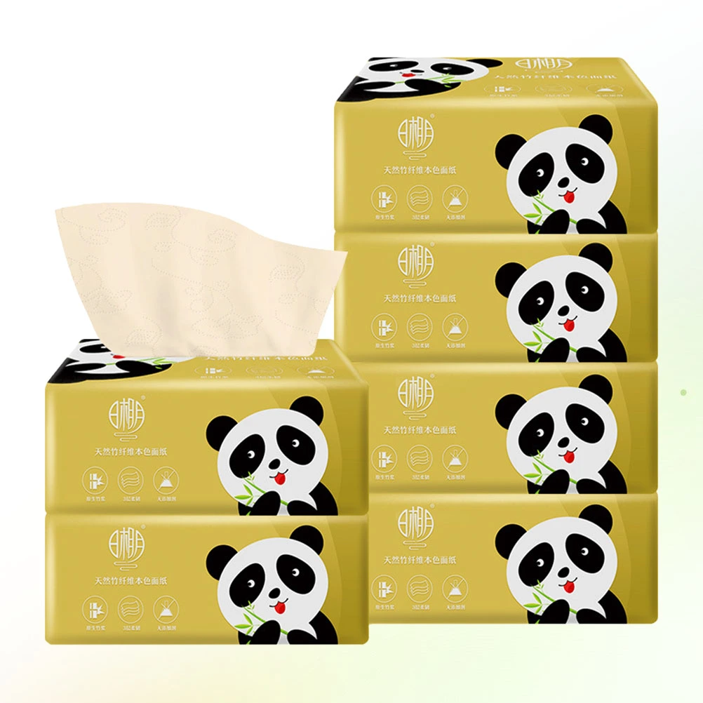 6 Packs Natural Paper Household Towel Paper Napkin Extraction Type Papers Hand Wiping Paper For Home Restaurant Hotel