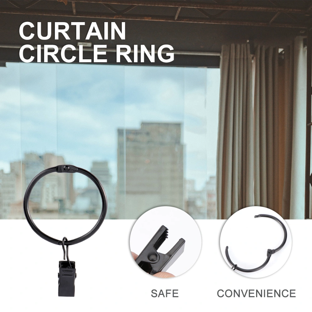 10pcs Curtain Rings with Clips Metal Decorative Rustproof Curtains Clamps