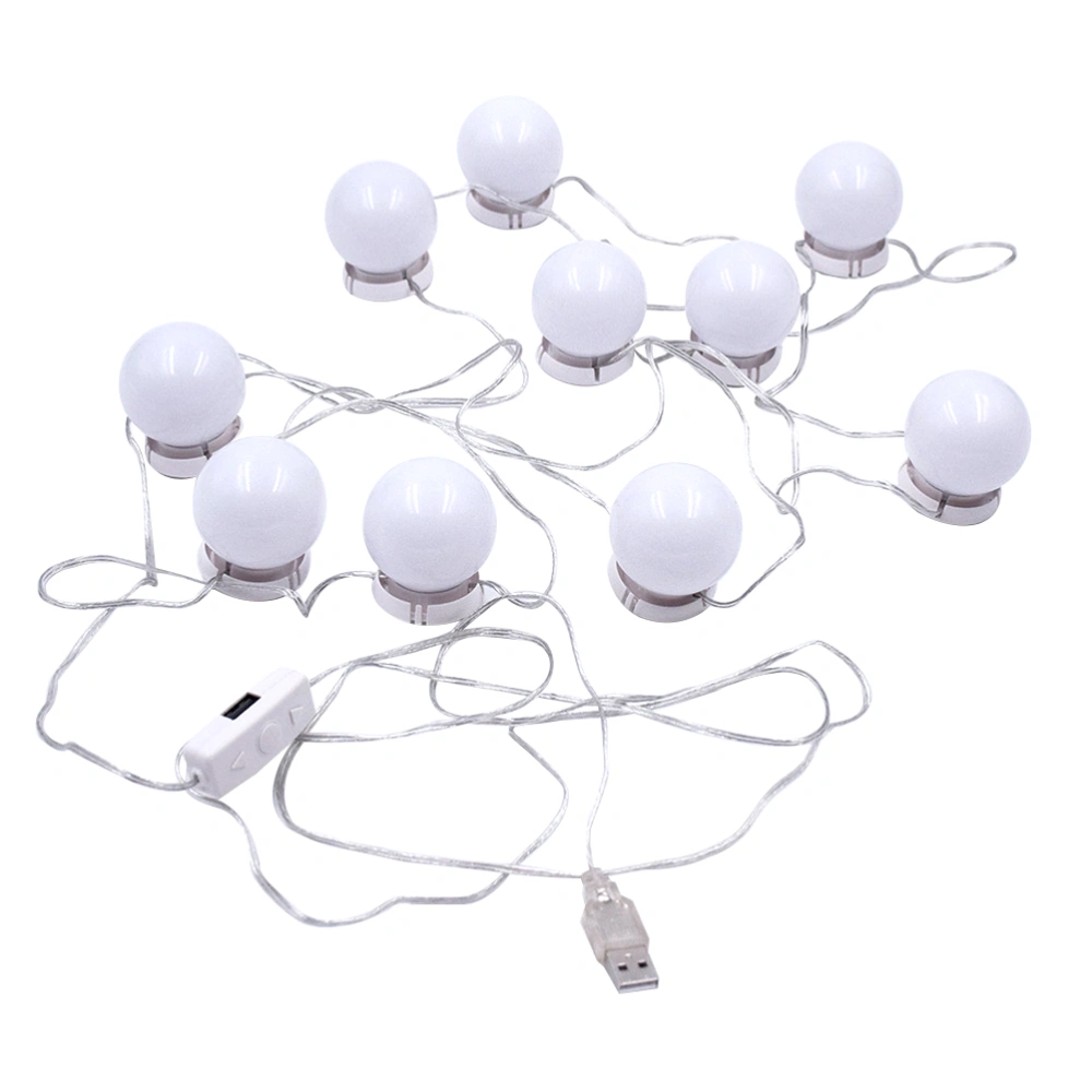 10pcs LED Makeup Mirror Light Vanity Mirror Light Bulbs Kit for Dressing Table with Press Button and USB Power Supply Plug(7000K)