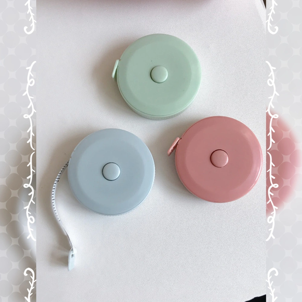 3 Pcs Creative and Retractable Measure Tape Portable Body Measurement Tailor Sewing Craft Cloth Measuring Tape (Pink/Sky Blue/Light Green, Each Color 1pc)