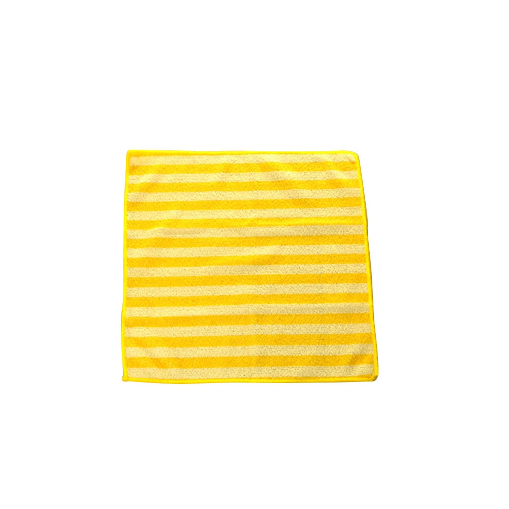 5pcs Two-Color Stripes High Water Absorption Cleaning Towel Multipurpose Microfiber Cleaning Cloth (Random Color)