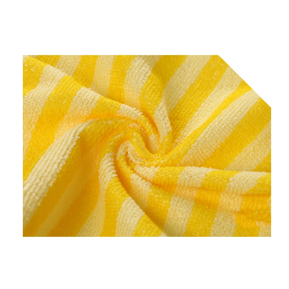5pcs Two-Color Stripes High Water Absorption Cleaning Towel Multipurpose Microfiber Cleaning Cloth (Random Color)