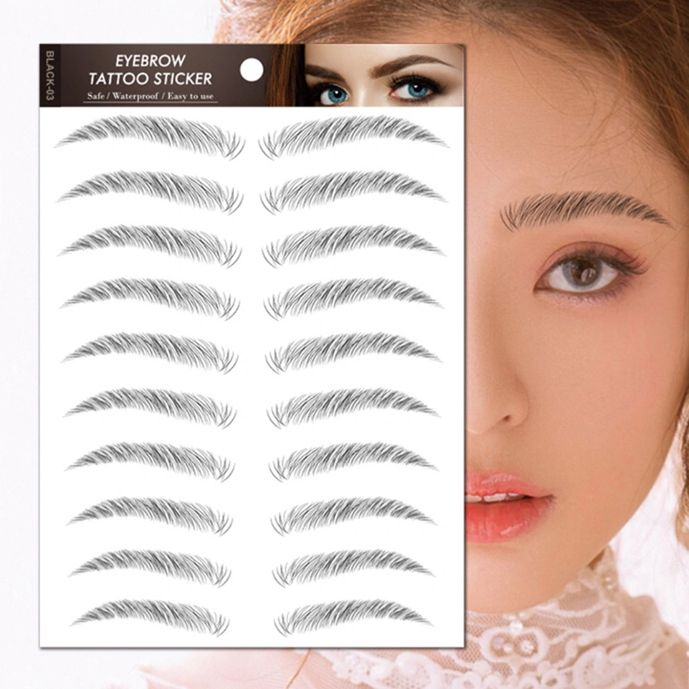 Eyebrow Stickers, Eyebrow Temporary Tattoo Stick-on Waterproof False Eyebrows Cosmetics