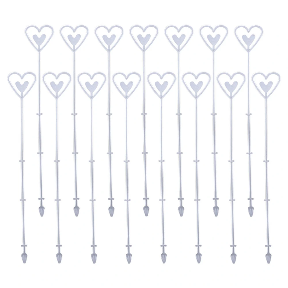 80pcs Heart Shape Flower Inserting Tag Holder Plastic Labels Clips for Weddings Flower Shop(Long Paragraph Flower Insert White)