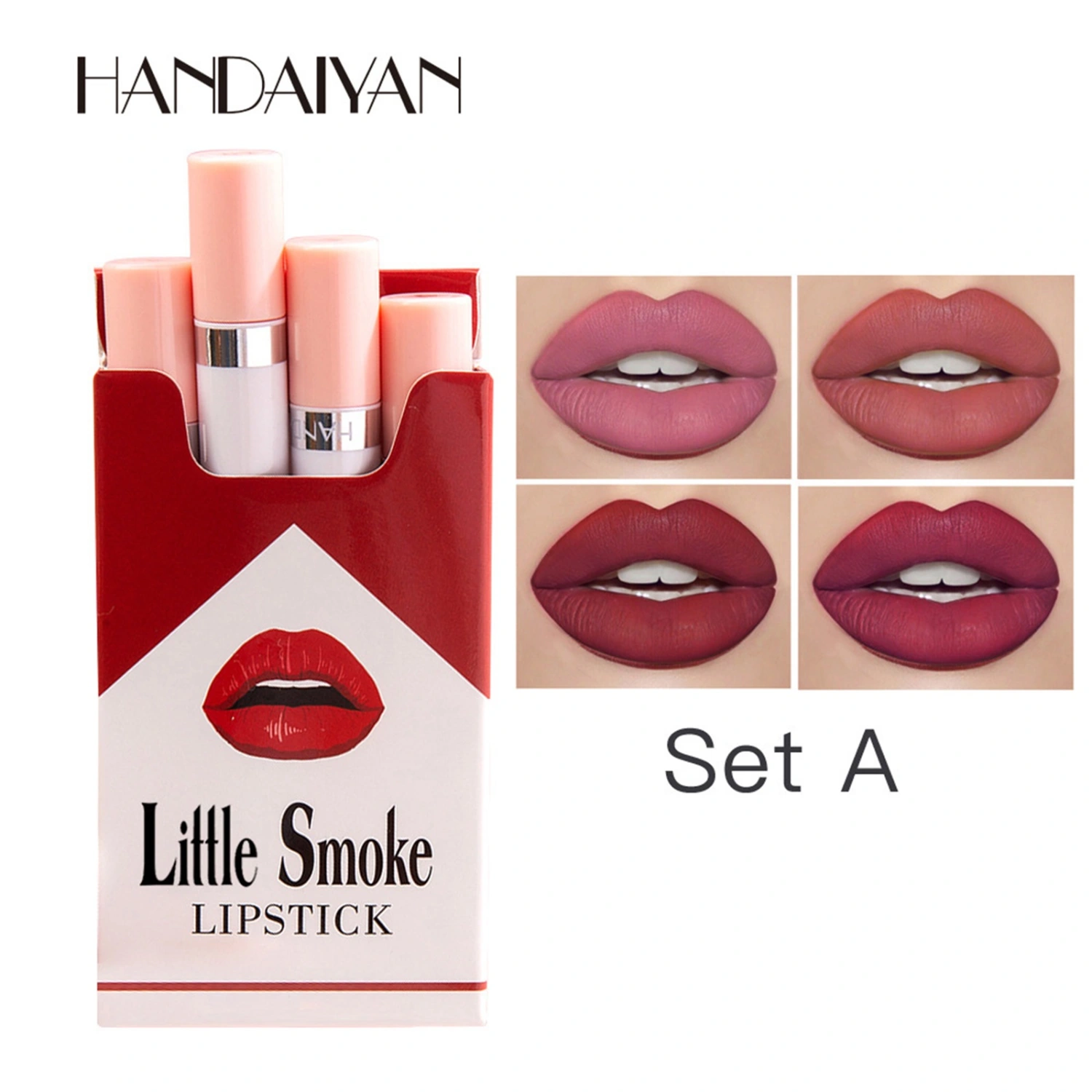 4pcs Matte Lipstick, Long Lasting Moisturizing Velvet Lipstick Blush Makeup Cosmetics