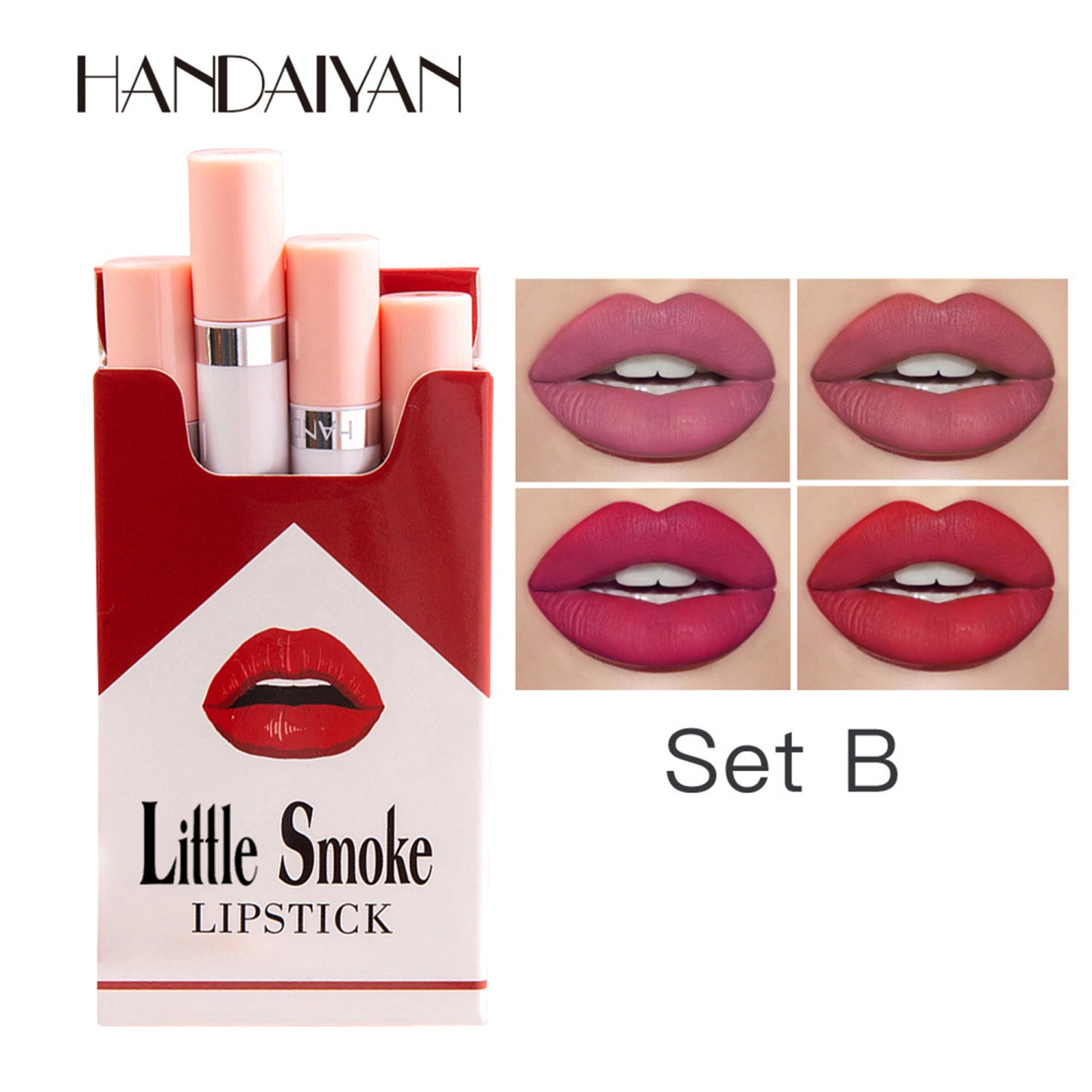 4pcs Matte Lipstick, Long Lasting Moisturizing Velvet Lipstick Blush Makeup Cosmetics