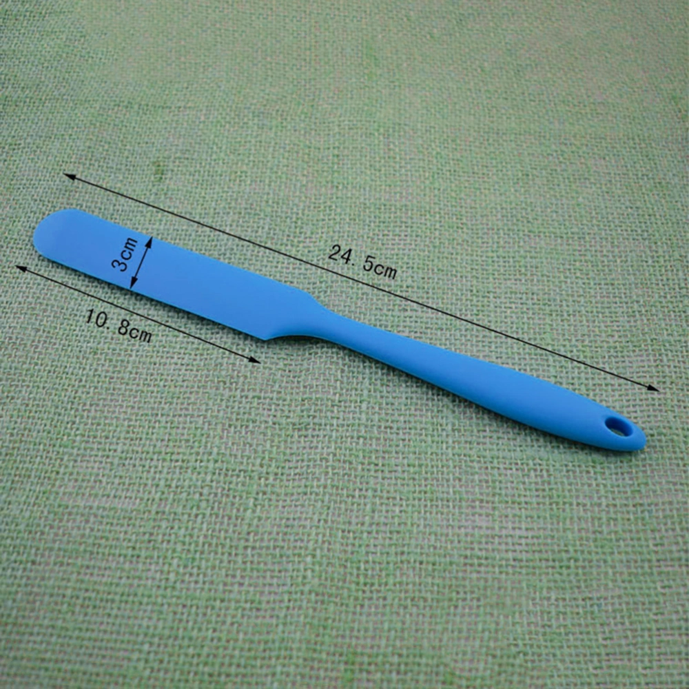 2 pcs Long Handle Silicone Spatula Cake Cream Mixer Baking Dough Scrapers Confectionery Tools Kitchen Accessories (Blue)