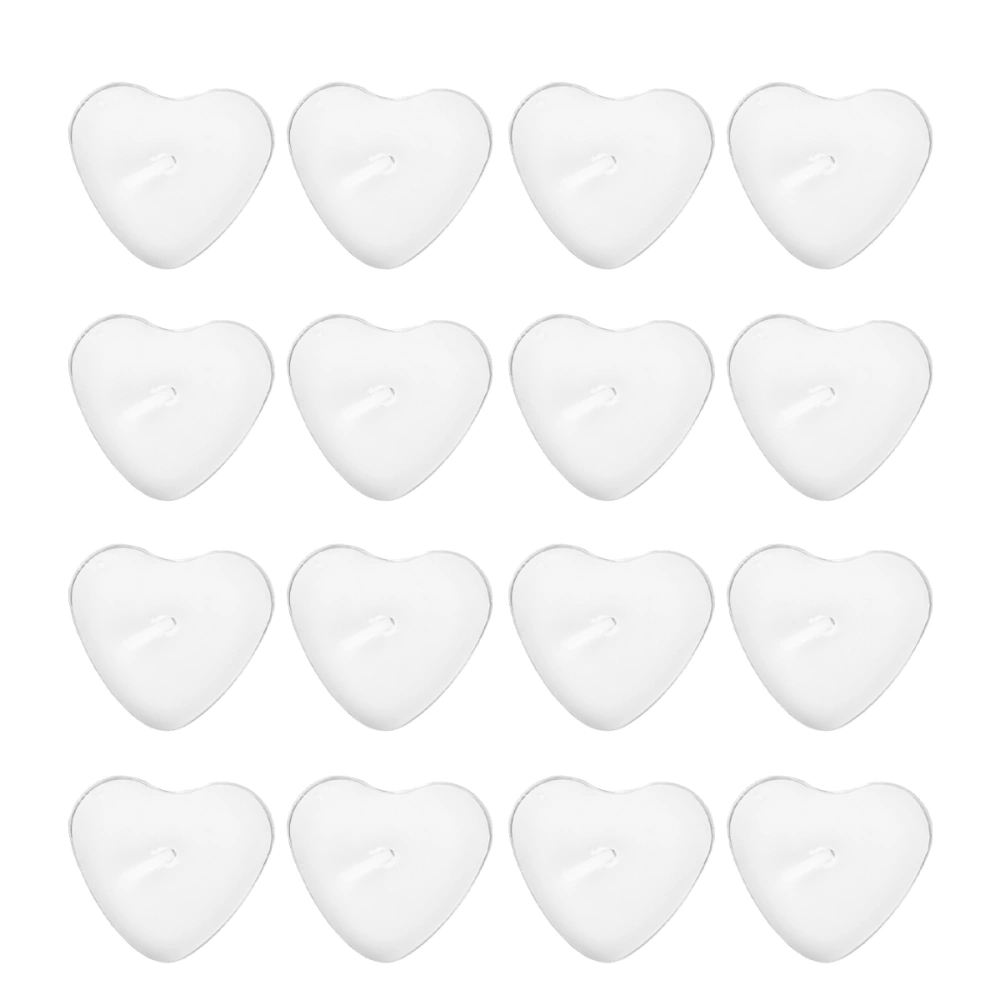 100pcs Romantic Heart Shape Candle Wedding Decorative Candles Smokeless Candles (White)