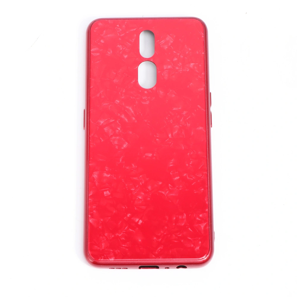 Phone Case Shell Texture TPU Spray Glass Dirt and Wear Resistant Non-slip Explosion Proof Phone Cover for OPPO A9/F11 (Red)