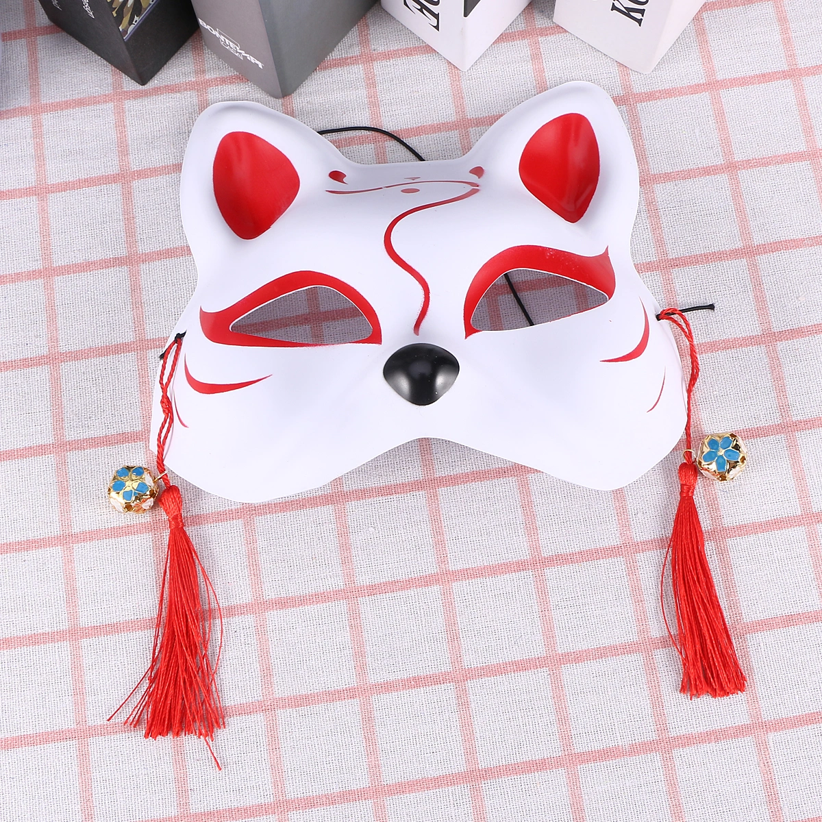 2pcs Anime Cat Mask Plastic Party Mask Tassel Cosplay Props Party Supplies