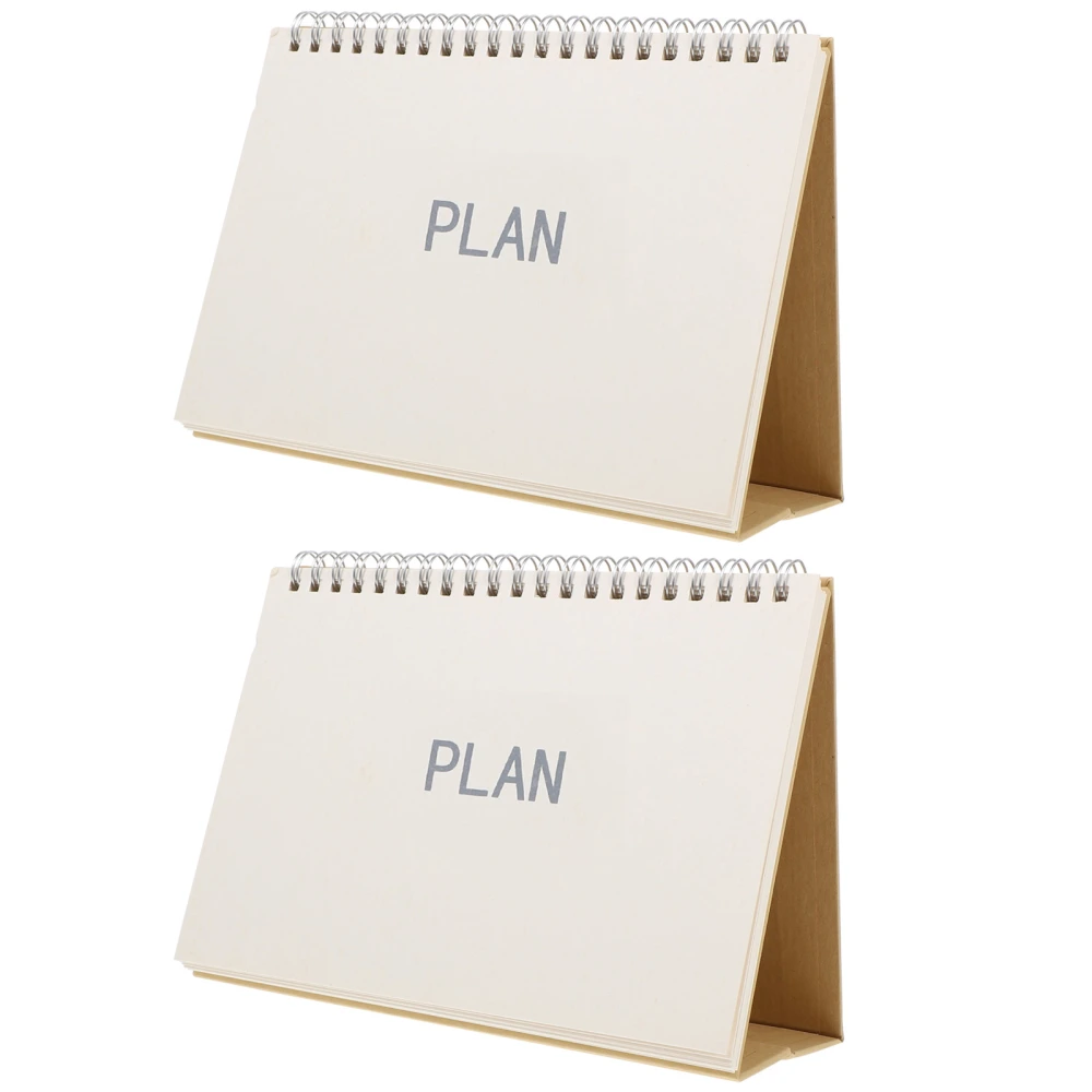 2Pcs Useful House Desktop Desk Calendars Plan Arrangement Calendars (As Shown)