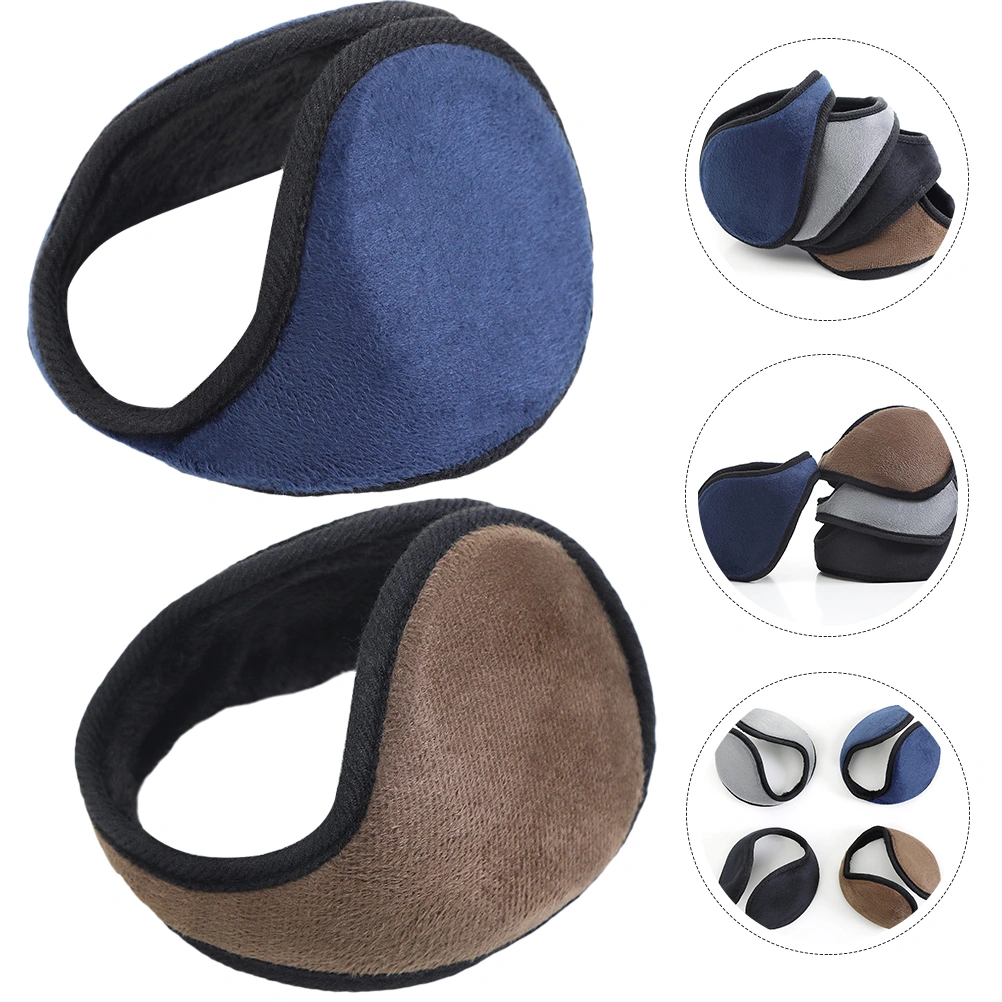 2Pcs Winter Ear Muffs Plush Ear Warmers Portable Ear Protective Covers Comfortable Ear Muffs