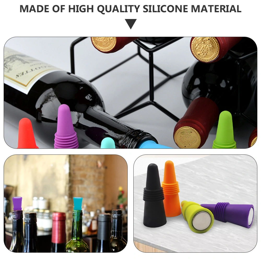 10pcs Durable Wine Bottle Stoppers Bottle Plugs Sealing Plugs (Assorted Color)