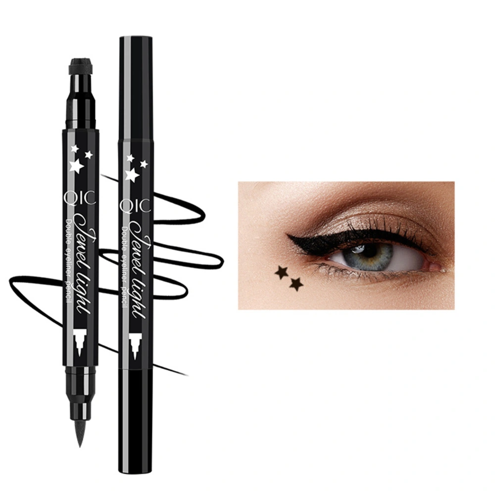 Eyeliner Pen Liquid Liner Star Stamp Smudge-proof Eyeliner Double-end Waterproof Long Lasting Eyeliner