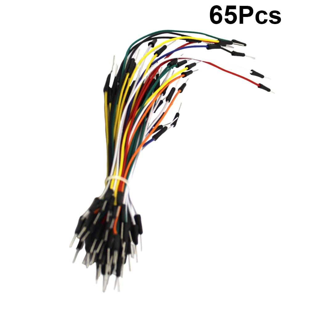 65Pcs Round Head Connection Wire Bread Board Test Line Breadboard Jumper Wires (10cm 15cm 20cm)