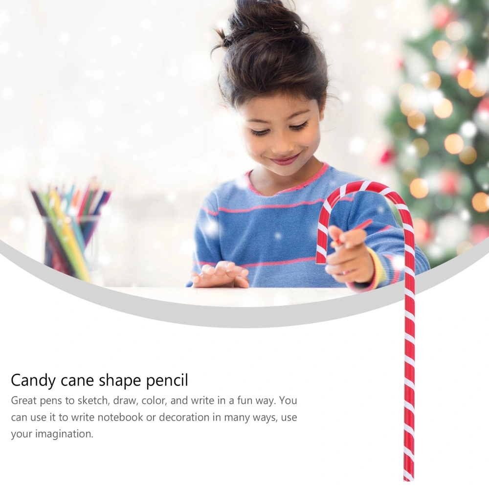 6Pcs Christmas Pencils Candy Cane Shape Pencils Students Pencils Stationeries