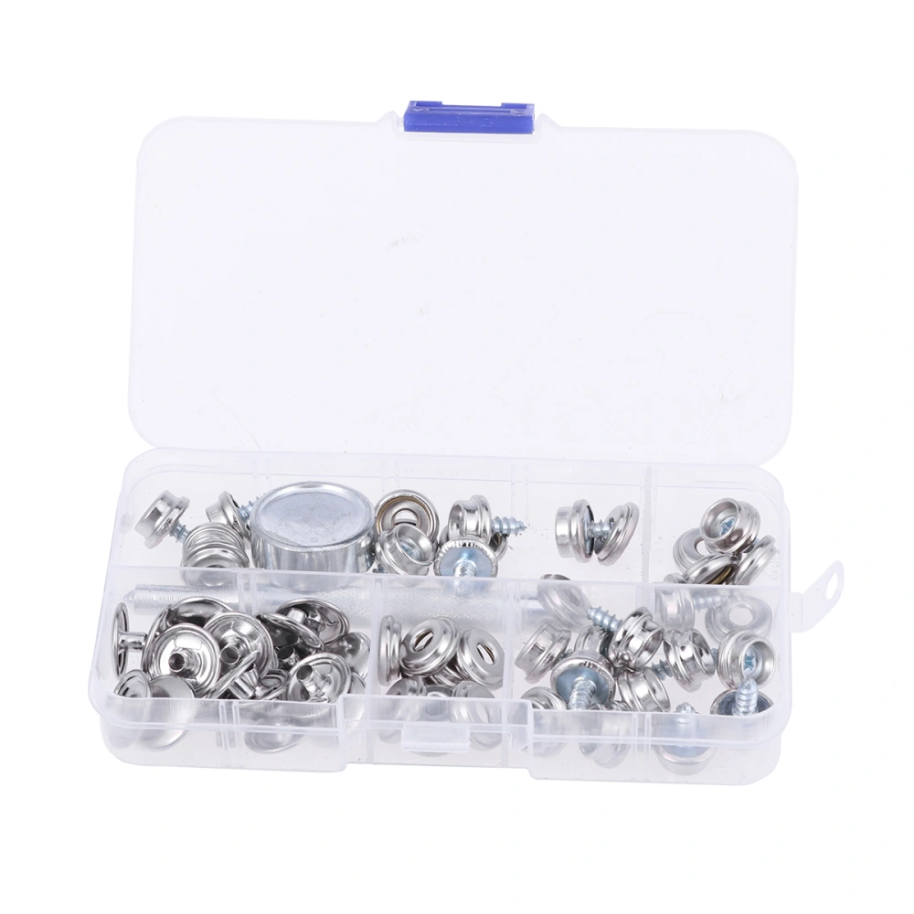 Snaps Fastener Screw Snaps Heavy Duty Metal Snaps Button Kit Tent Boat Sofa Accessory with Storage Box and Tool