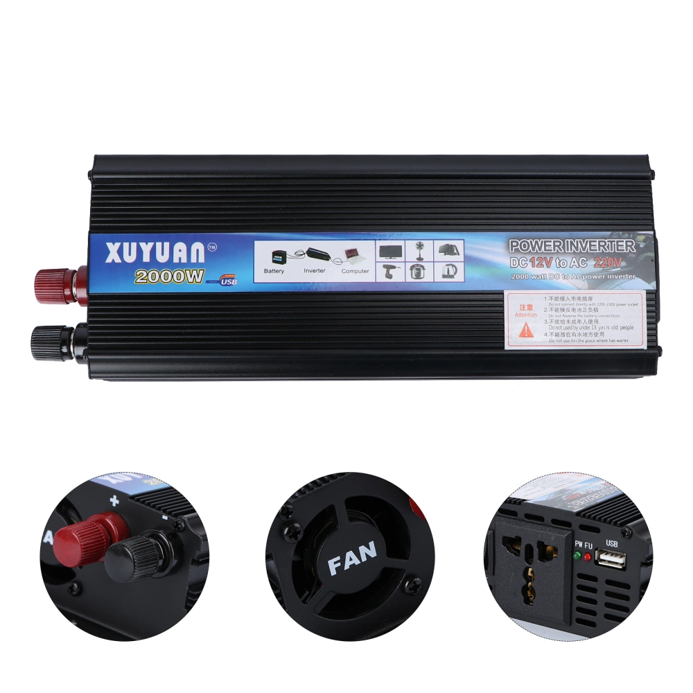 2000W Car Power Inverter 12V DC to 220V AC Converter Car Power Supply