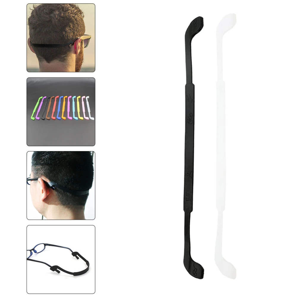 2 Pcs Silicone Glasses Straps Anti-slip Eyeglass Strap Elastic Glasses Ropes