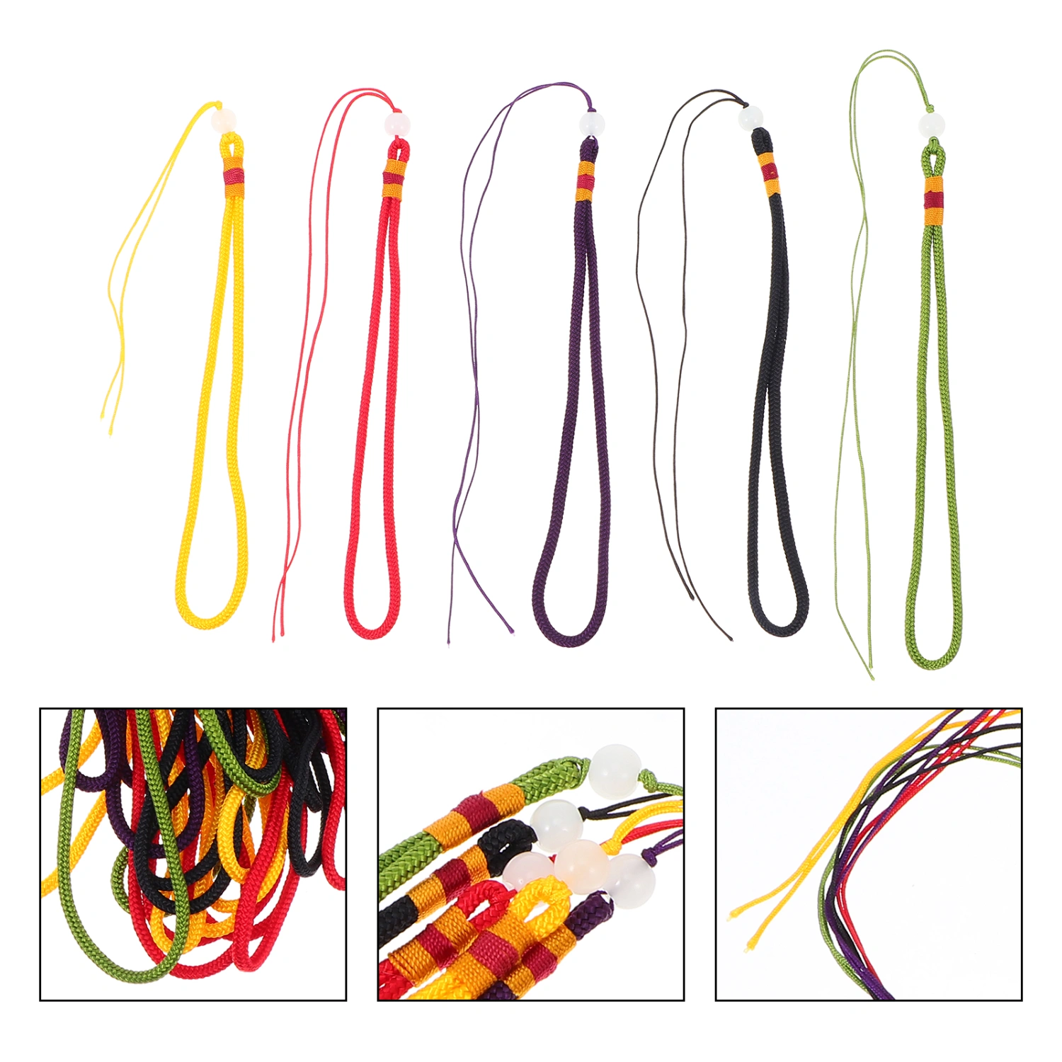 25pcs Key Lanyards Bag Lanyards Phone Cotton Hanging Ropes DIY Accessories