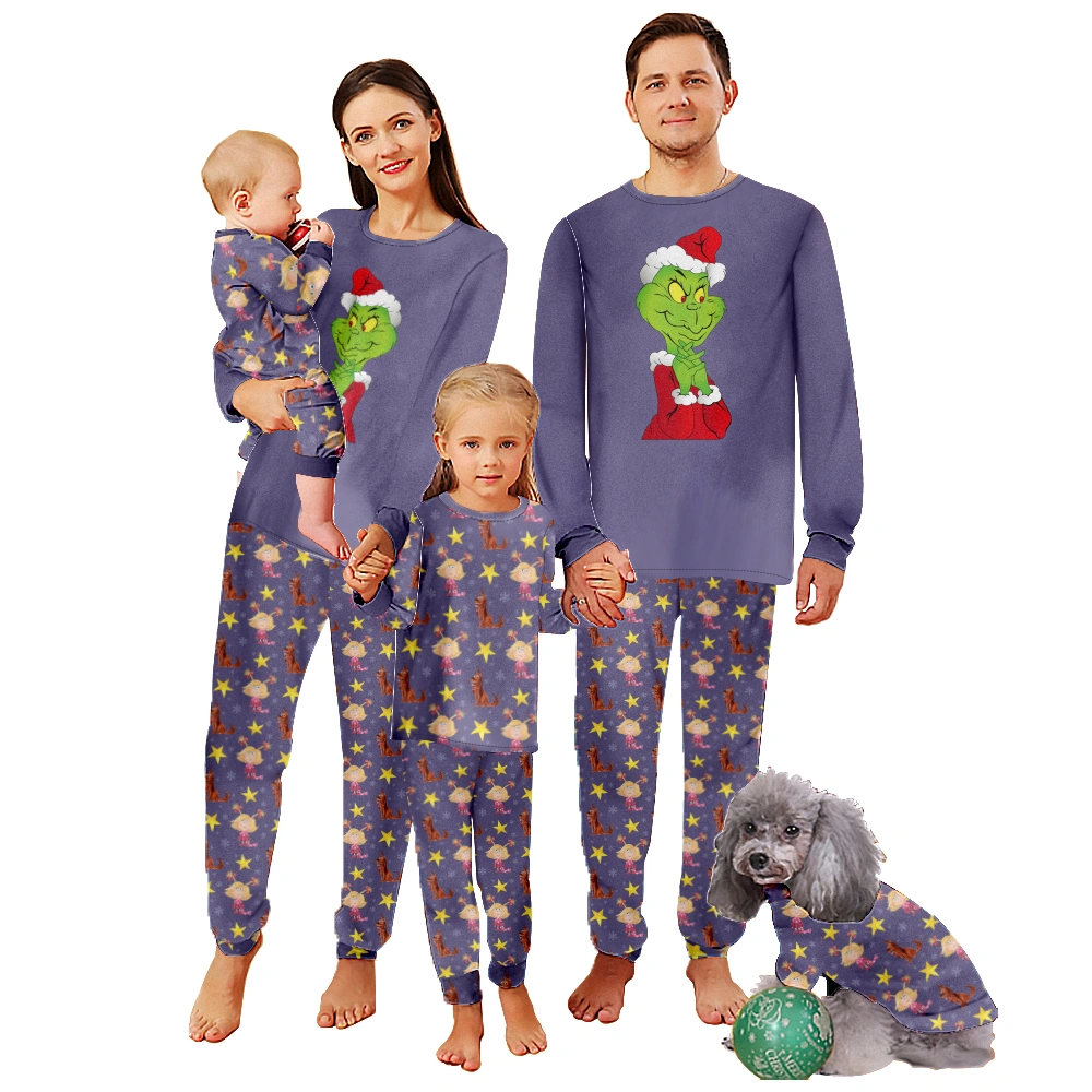 Grinch Family Matching Pajama Set Adult - Kid, Toddler, pet Costumes