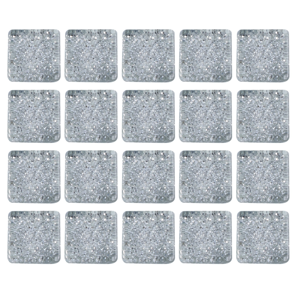 200g Delicate Mosaic Tile Glitter Mosaic Glass Beautiful DIY Materials Handmaking Toy for Kids Boys Girls (Silver)