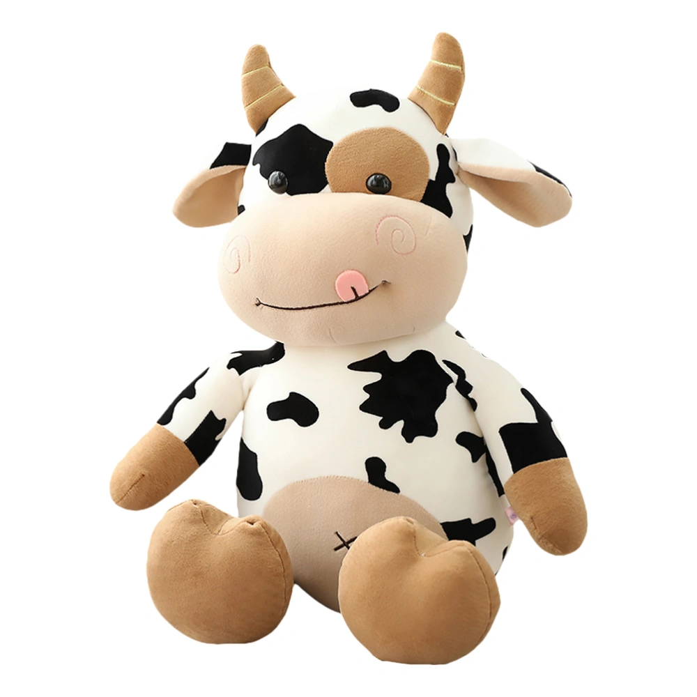 1Pc Adorable Cow Doll Lovely Cattle Doll Toy New Year Mascot (Random Color)