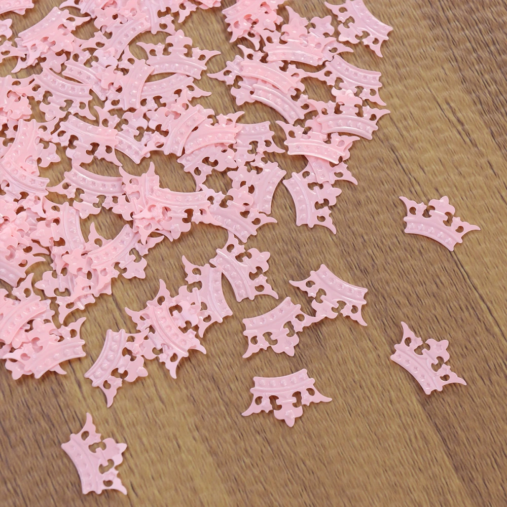 15pcs Pink Glitter Crown Confetti for Theme Party Table Scatter Girl's Birthday(Pink,2cm Crown)