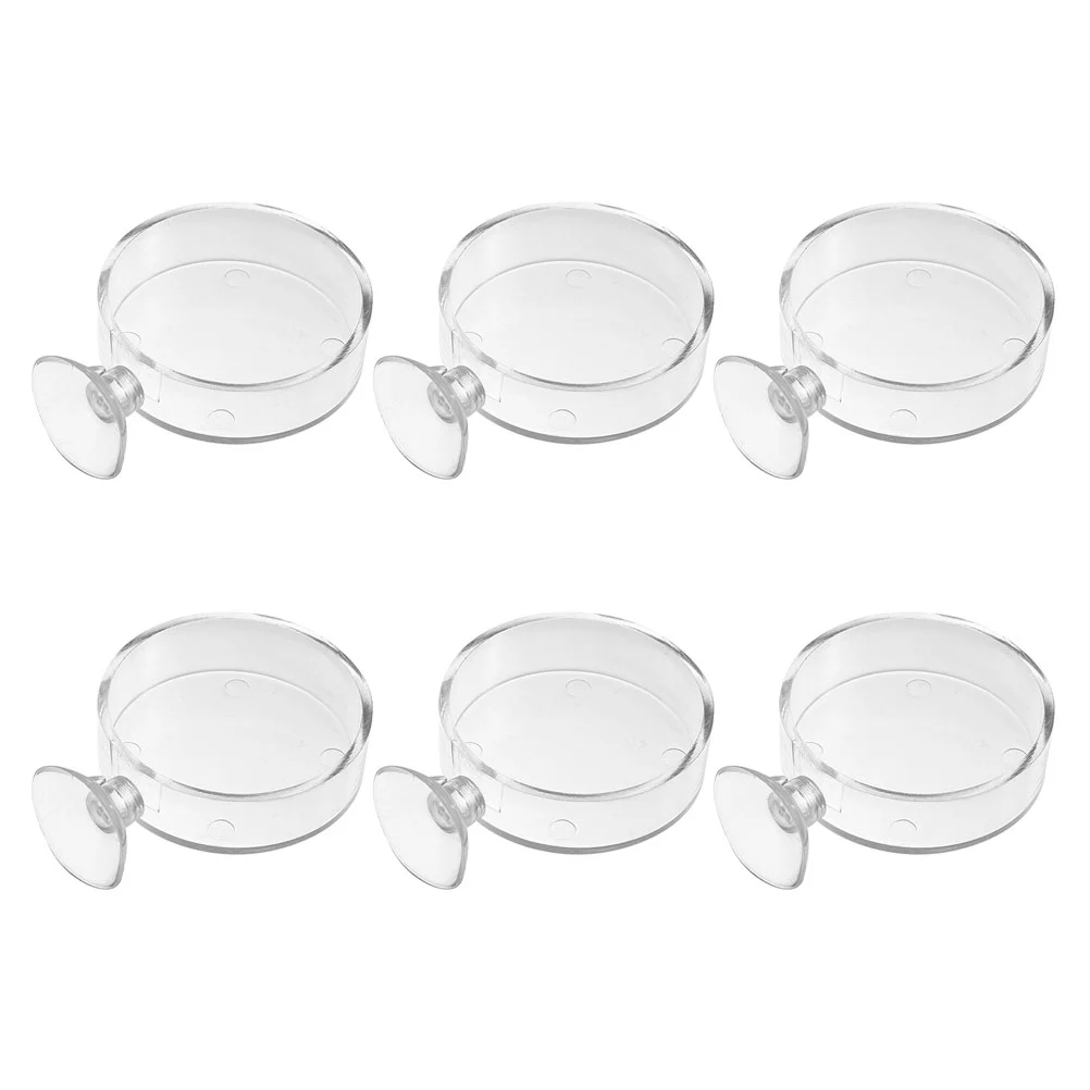 6pcs Acrylic Fish Food Feeders Useful Fish Tank Food Holders with Suction Cups