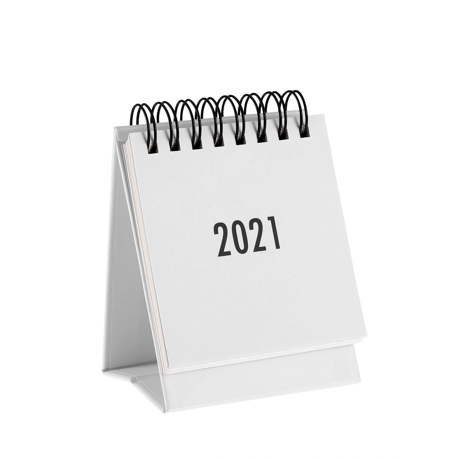 STOBOK Mini 2021 Desk Calendar Coil Calendar Standing Calendar Daily Scheduler Agenda Planner for Home Office (White)