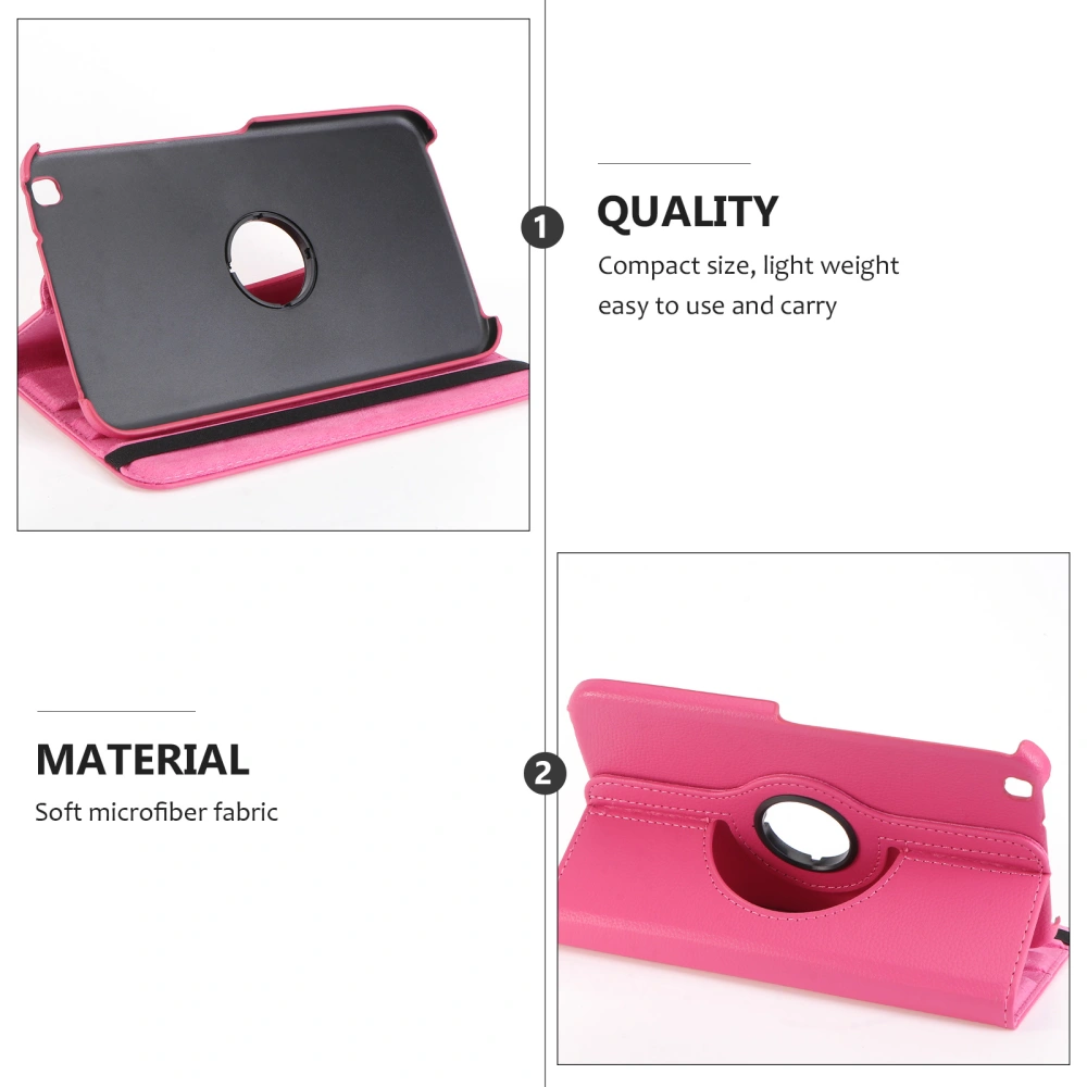 4-in-1 360-degree Rotating Stand Smart PU Case Cover Set for Galaxy Tab 3 8.0 T310/T311/T315 (Rosy)