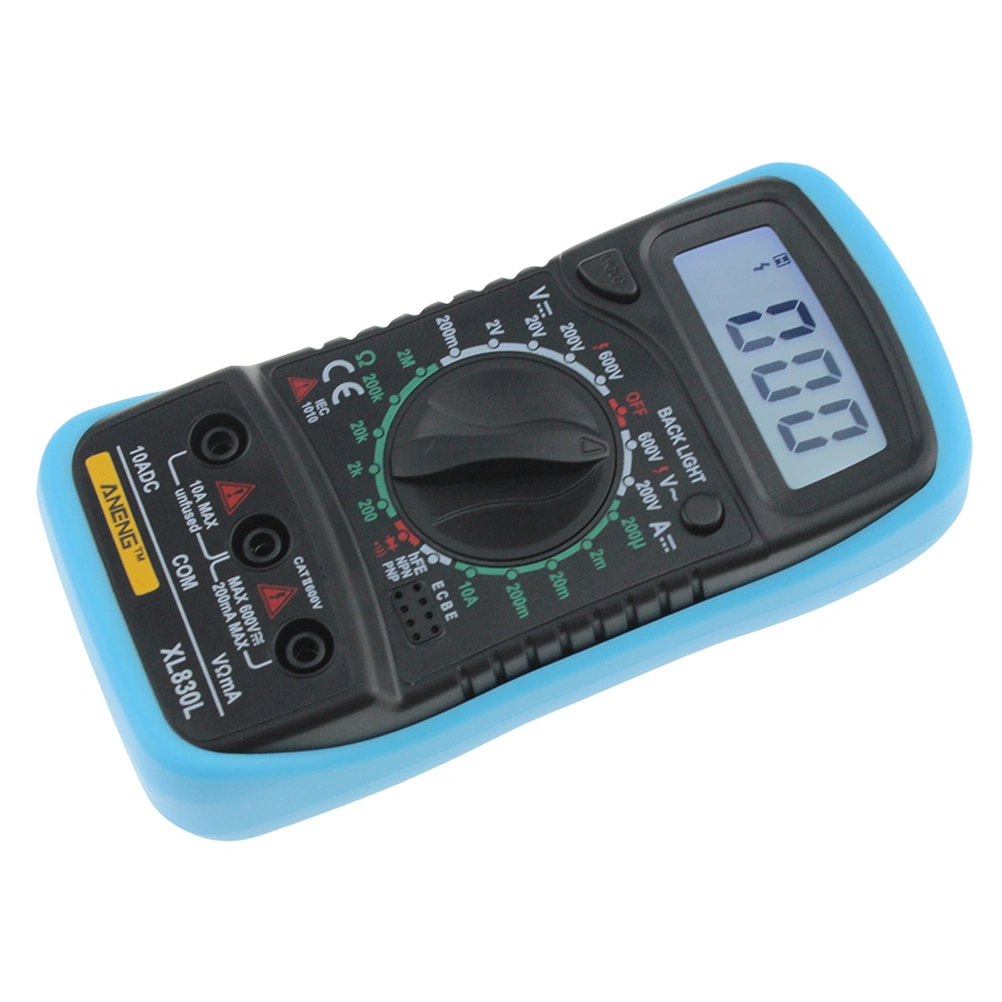 XL830L Digital Multimeter Auto-Ranging Electronic Measuring Instrument Pocket Portable Meter Equipment Industrial LCD Digital Multimeter (Blue)