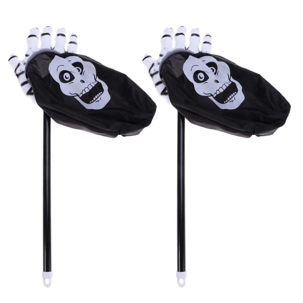 2pcs Halloween Trick or Treat Bags Palm Candy Pouch Party Favors Funny Props for Kids (Black)