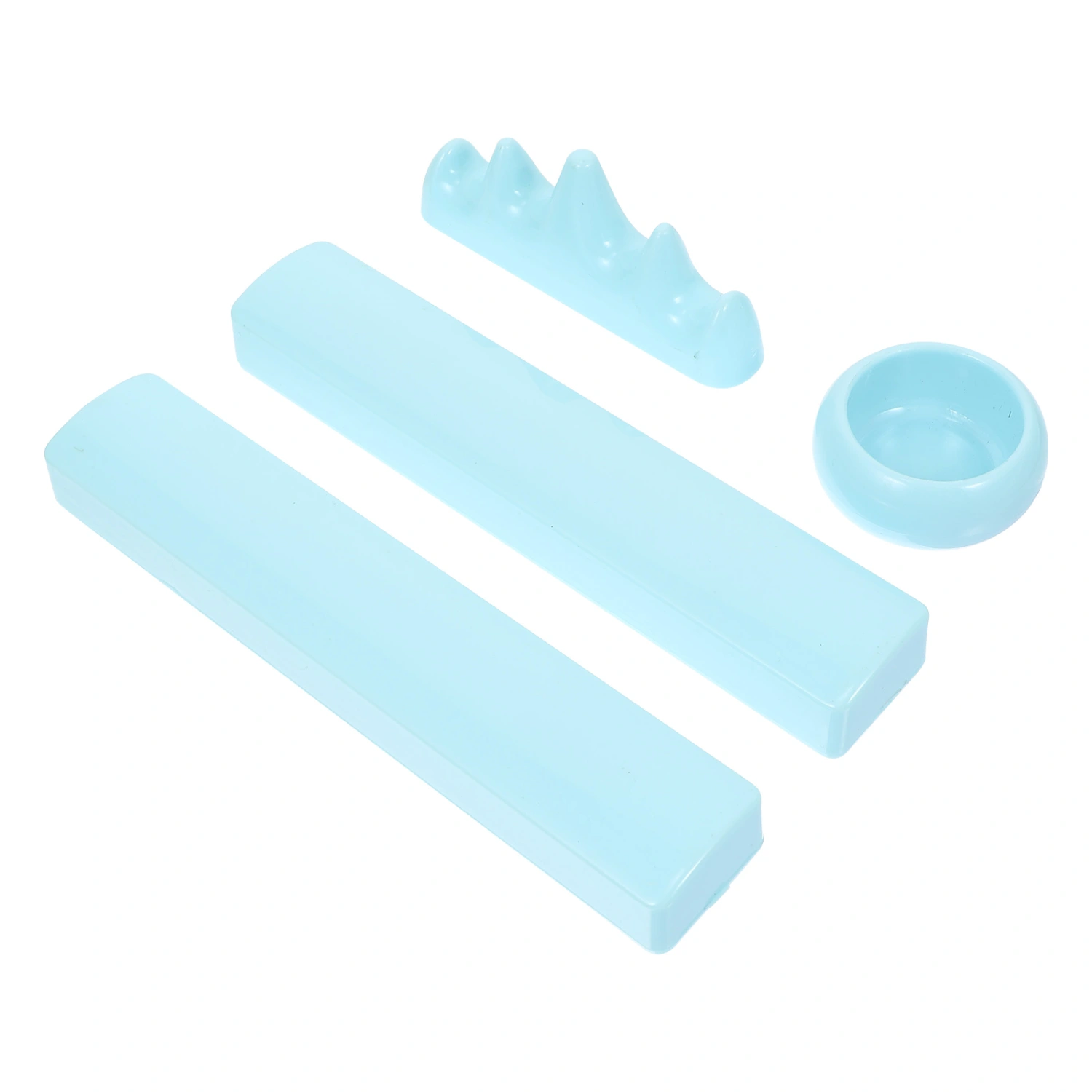 4Pcs Calligraphy Plastic Pen Rack Water Vat Painting Paperweights (As Shown)