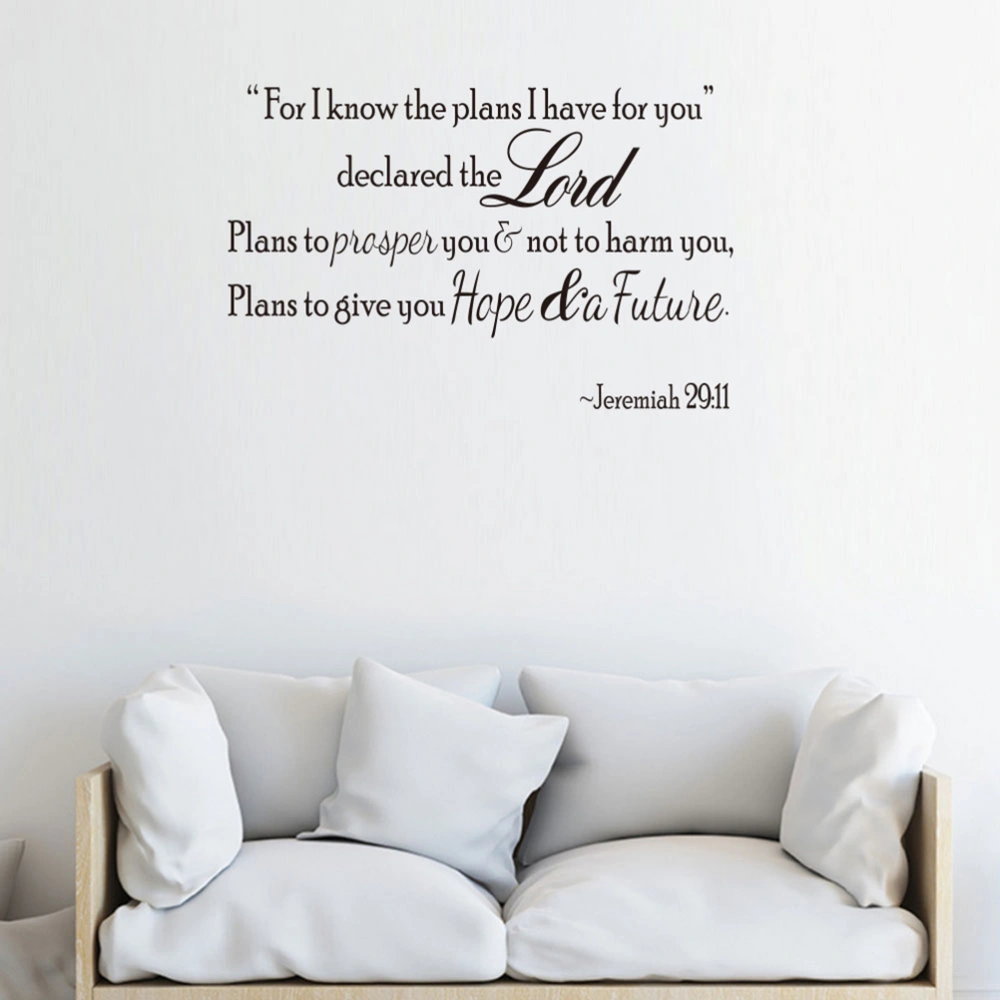 FOR I Know the Plans Jeremiah 29:11 Wall Quote Decal Removable Wall Quotes Decor