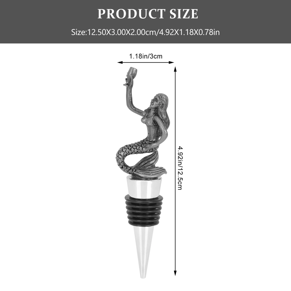 Mermaid Wine Bottle Stopper Reusable Beverage Bottle Stopper Airtight Seal Plug